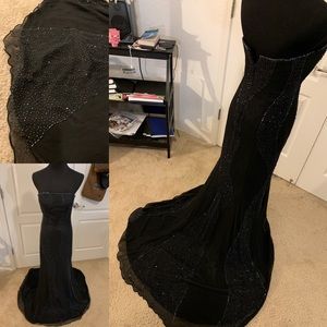 Black beaded mermaid dress